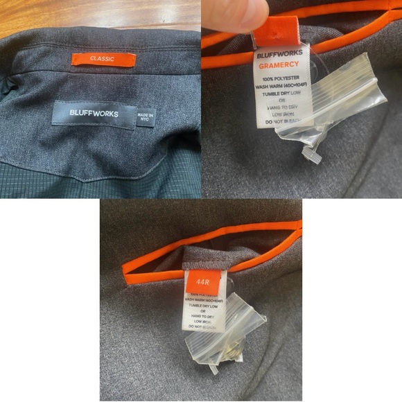 NWOT NEW Bluffworks Men's Gotham Gray Classic Fit Gramercy Blazer Size 44R - Picture 13 of 16